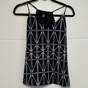 Tahari Black and White Geometric Camisole